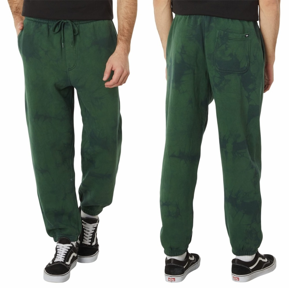 Vans Men’s Benchwarmers Tie-Dye Loose Fit Fleece Jogger Pants Pull On in Green S